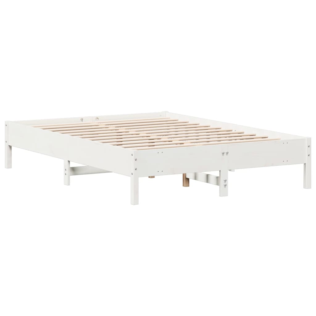 Cadre de lit blanc 160x200 cm bois de pin massif Lits & cadres de lit vidaXL   