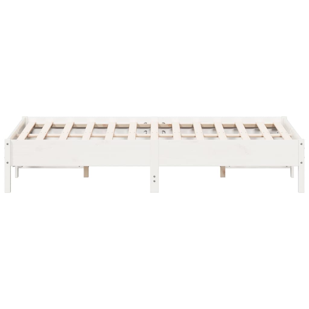 Cadre de lit blanc 150x200 cm bois de pin massif Lits & cadres de lit vidaXL   