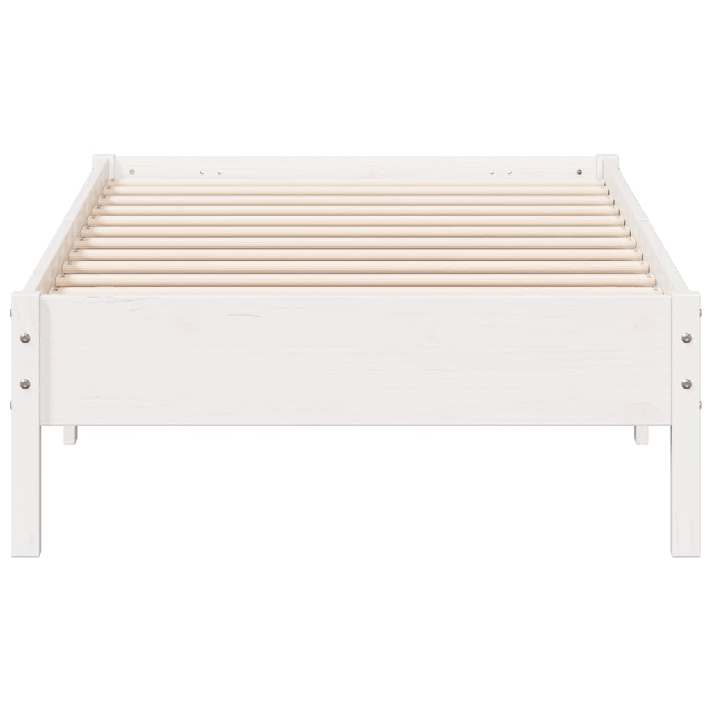 Cadre de lit blanc 100x200 cm bois de pin massif Lits & cadres de lit vidaXL   