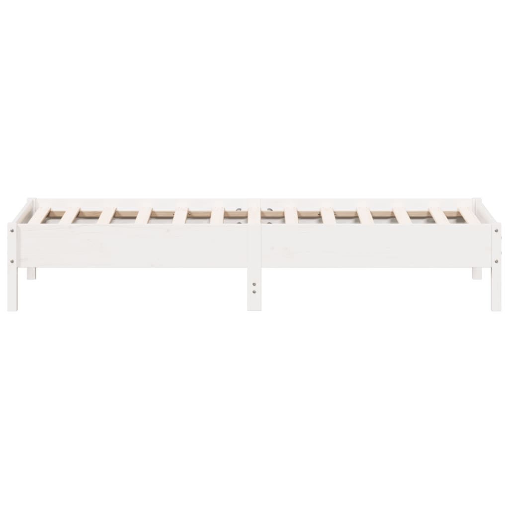 Cadre de lit blanc 100x200 cm bois de pin massif Lits & cadres de lit vidaXL   