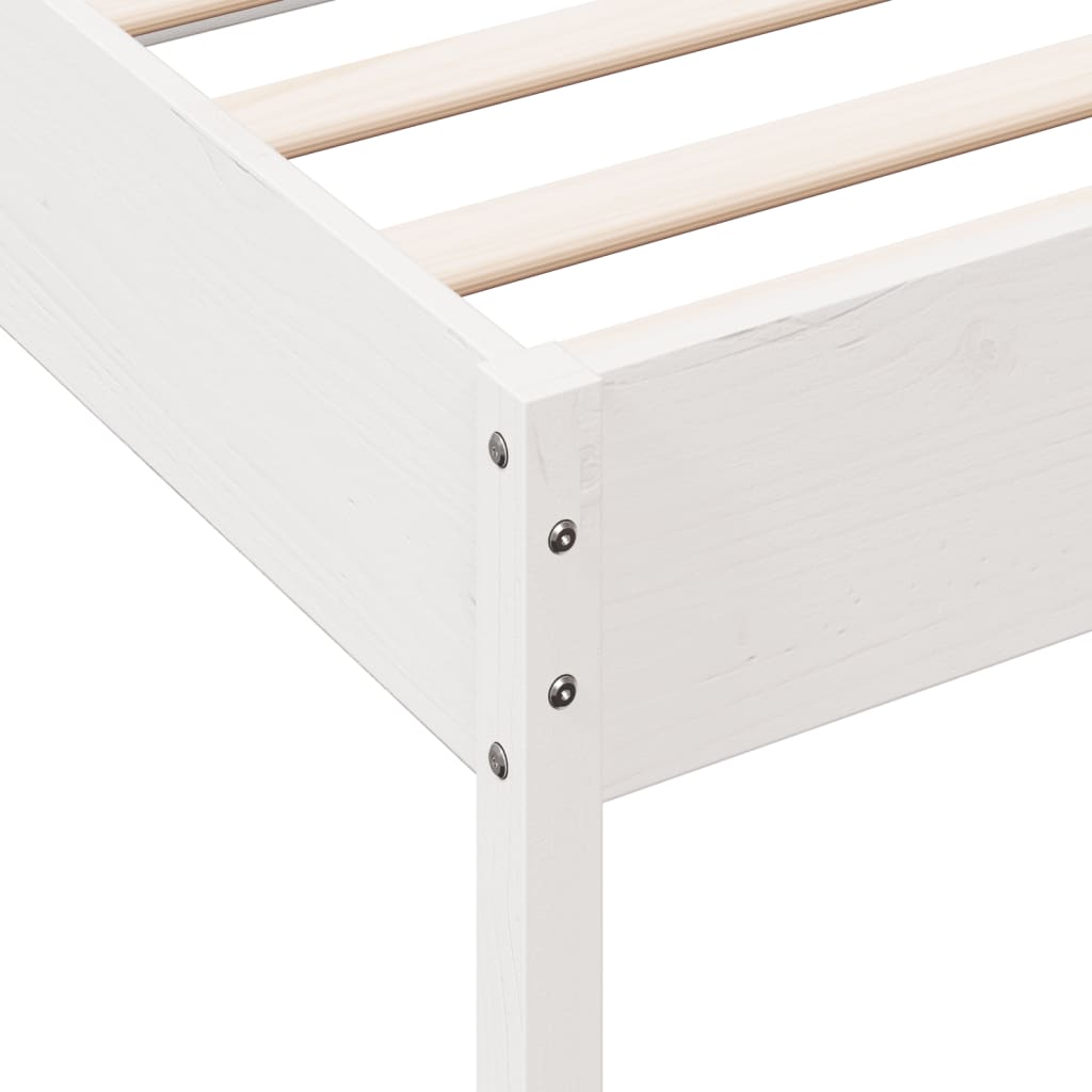 Cadre de lit blanc 100x200 cm bois de pin massif Lits & cadres de lit vidaXL   