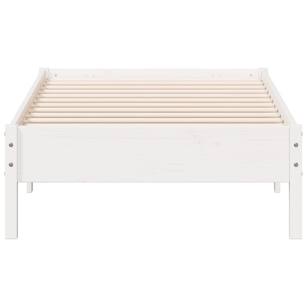 Cadre de lit Blanc 90x190 cm Bois de pin massif Lits & cadres de lit vidaXL   