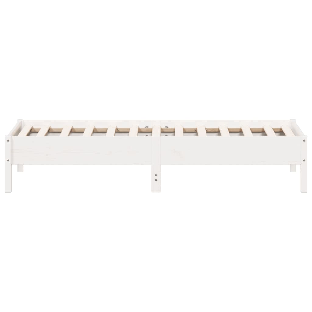 Cadre de lit Blanc 90x190 cm Bois de pin massif Lits & cadres de lit vidaXL   