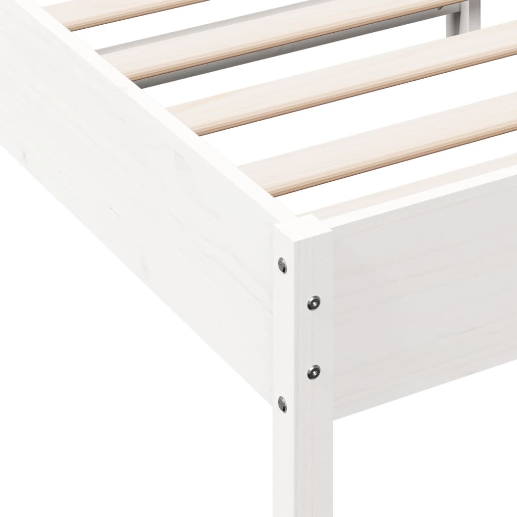 Cadre de lit blanc 100x200 cm bois de pin massif Lits & cadres de lit vidaXL   