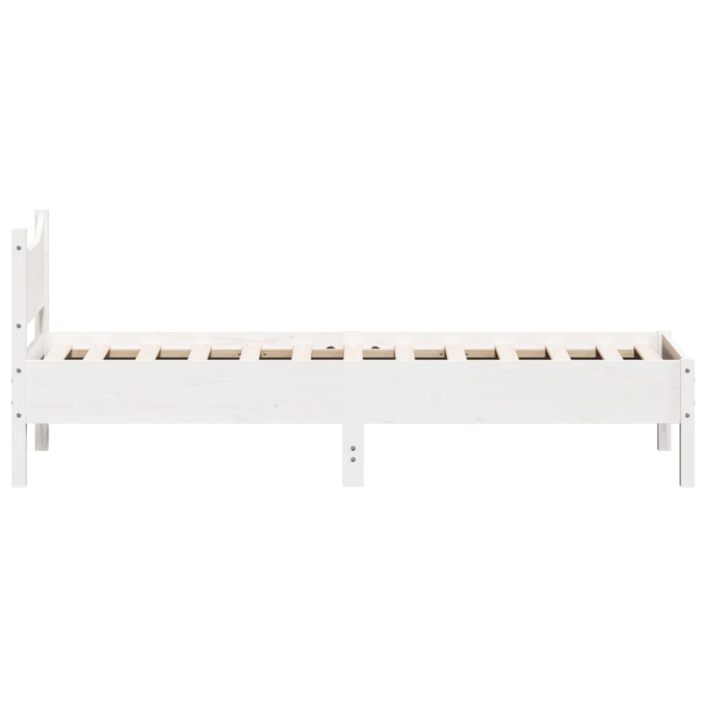 Cadre de lit Blanc 90x190 cm Bois de pin massif Lits & cadres de lit vidaXL   