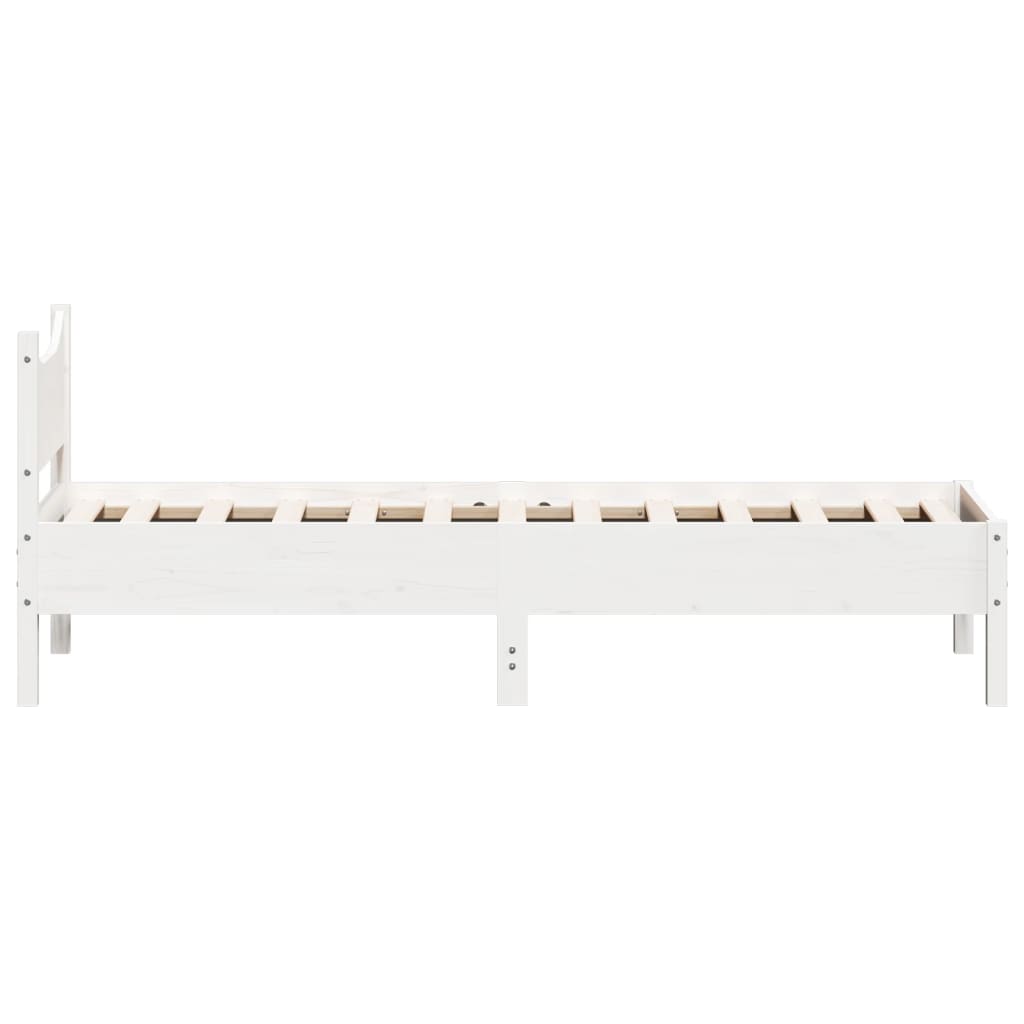 Cadre de lit Blanc 75x190 cm Bois de pin massif Lits & cadres de lit vidaXL   