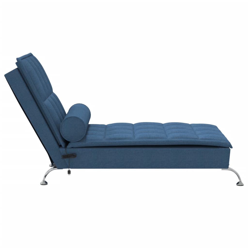 Chaise longue de massage avec traversin bleu tissu Chaises longues vidaXL   