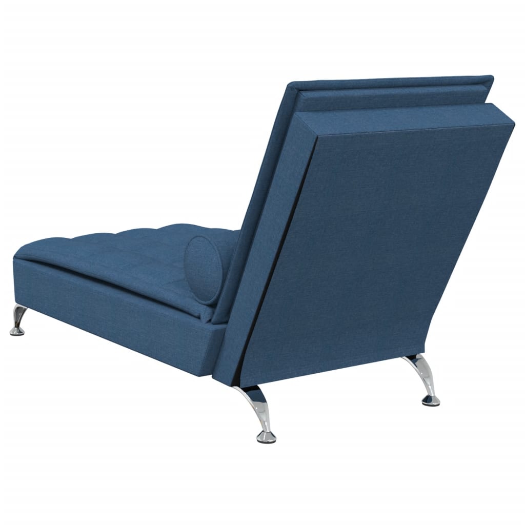 Chaise longue de massage avec traversin bleu tissu Chaises longues vidaXL   