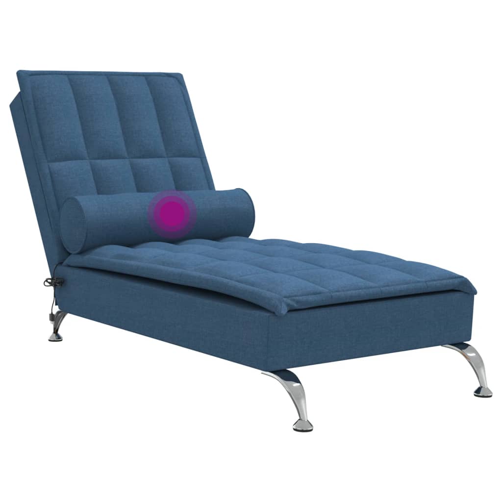 Chaise longue de massage avec traversin bleu tissu Chaises longues vidaXL   