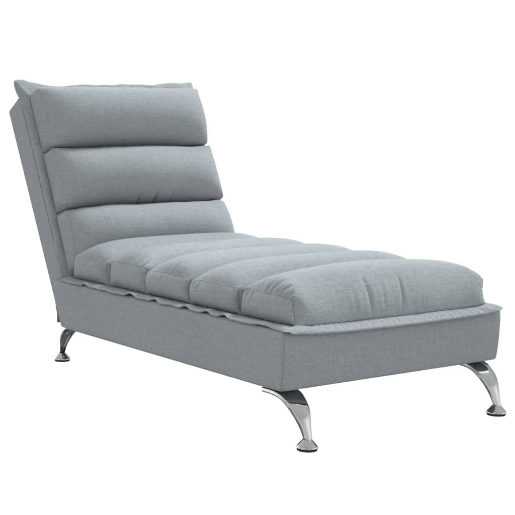 Chaise longue avec coussins gris clair tissu Chaises longues vidaXL   