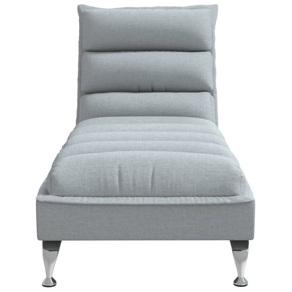 Chaise longue avec coussins gris clair tissu Chaises longues vidaXL   