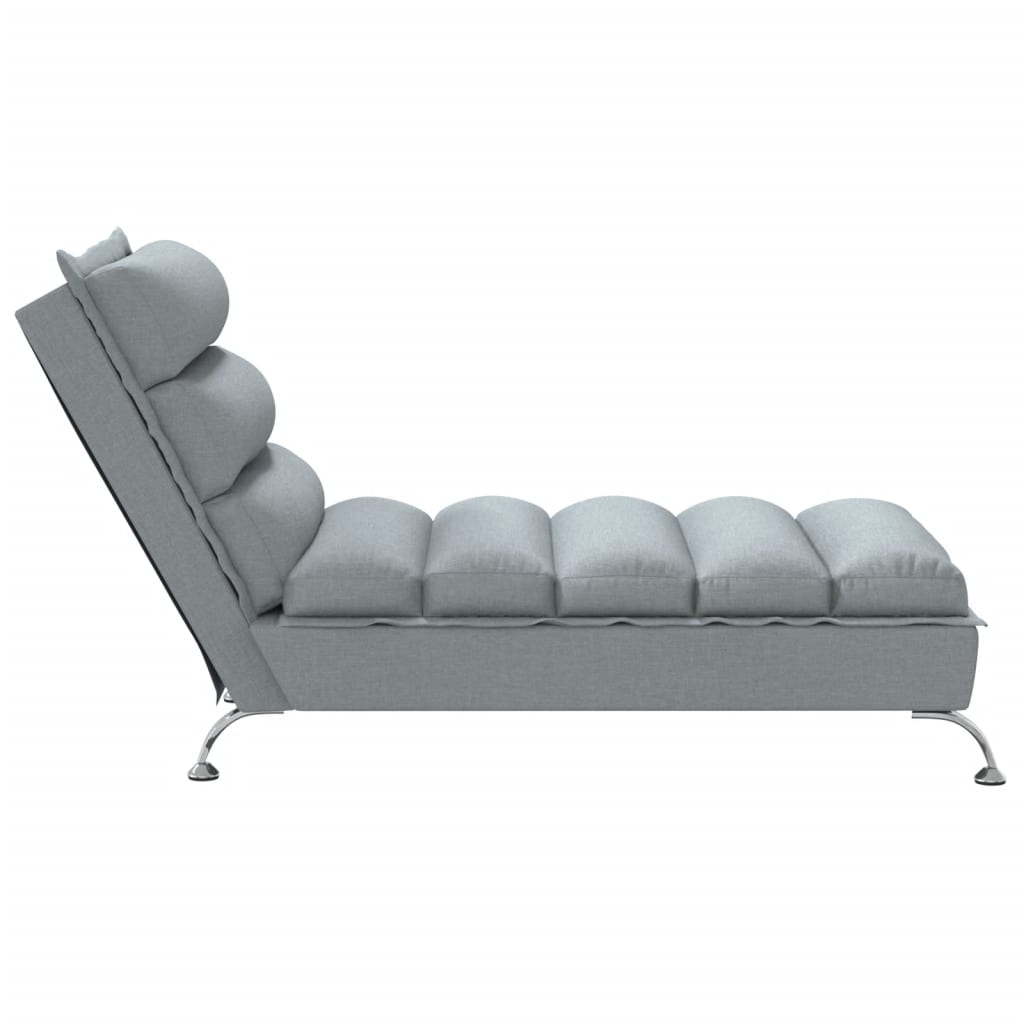 Chaise longue avec coussins gris clair tissu Chaises longues vidaXL   