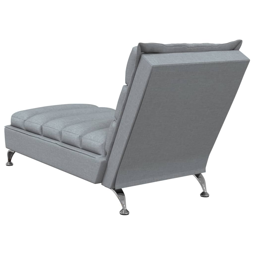 Chaise longue avec coussins gris clair tissu Chaises longues vidaXL   