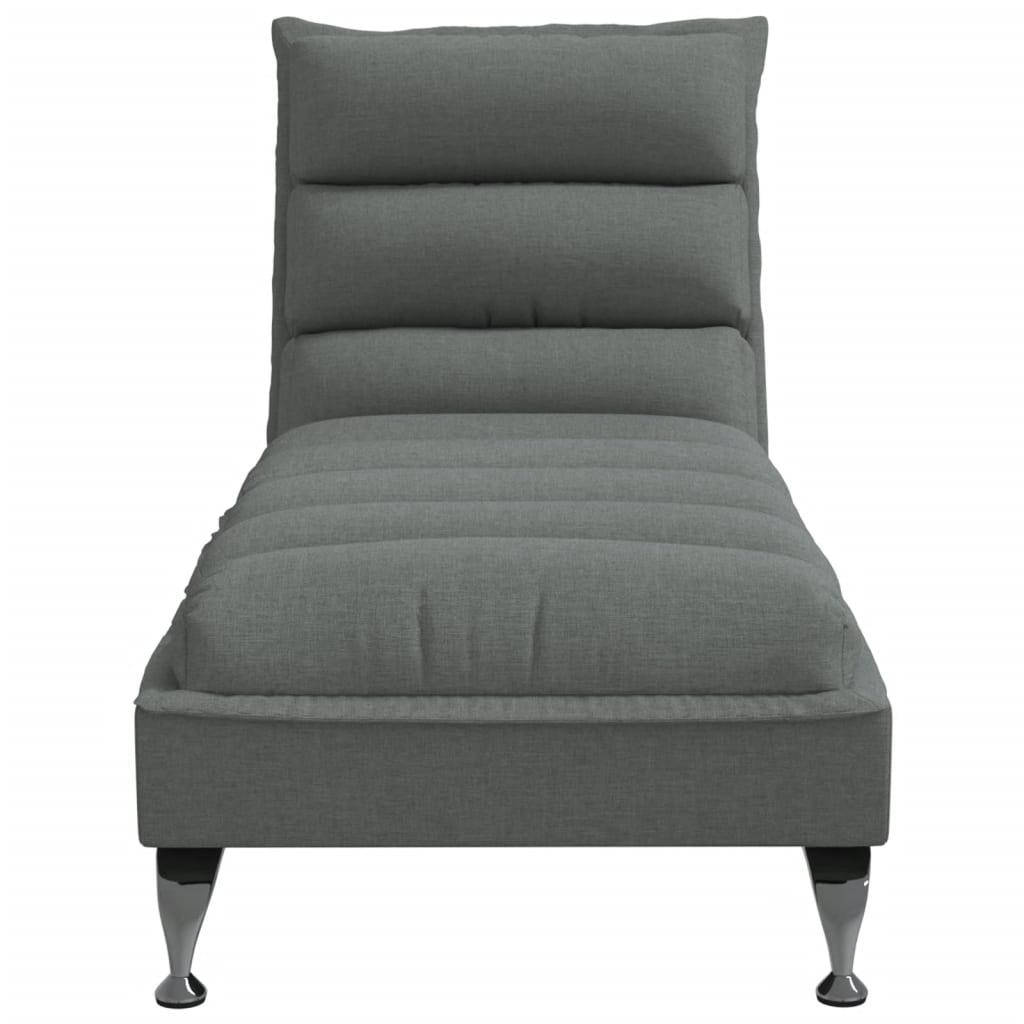 Chaise longue avec coussins gris foncé tissu Chaises longues vidaXL   