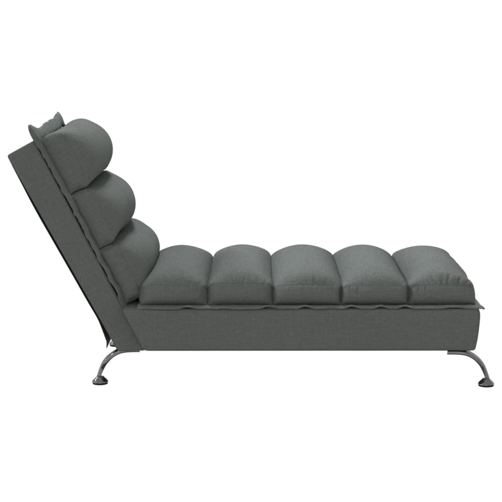 Chaise longue avec coussins gris foncé tissu Chaises longues vidaXL   