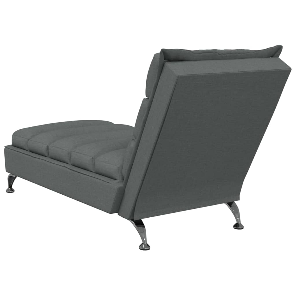 Chaise longue avec coussins gris foncé tissu Chaises longues vidaXL   