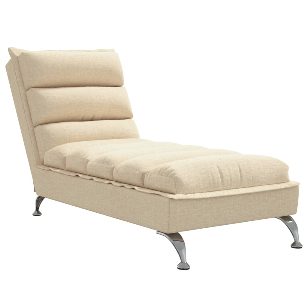 Chaise longue avec coussins crème tissu Chaises longues vidaXL   