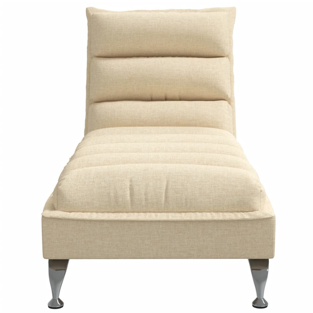 Chaise longue avec coussins crème tissu Chaises longues vidaXL   