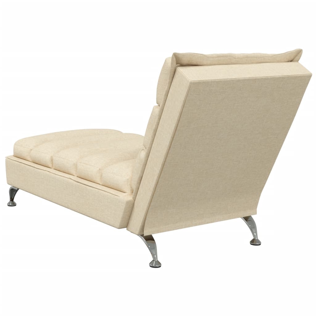 Chaise longue avec coussins crème tissu Chaises longues vidaXL   