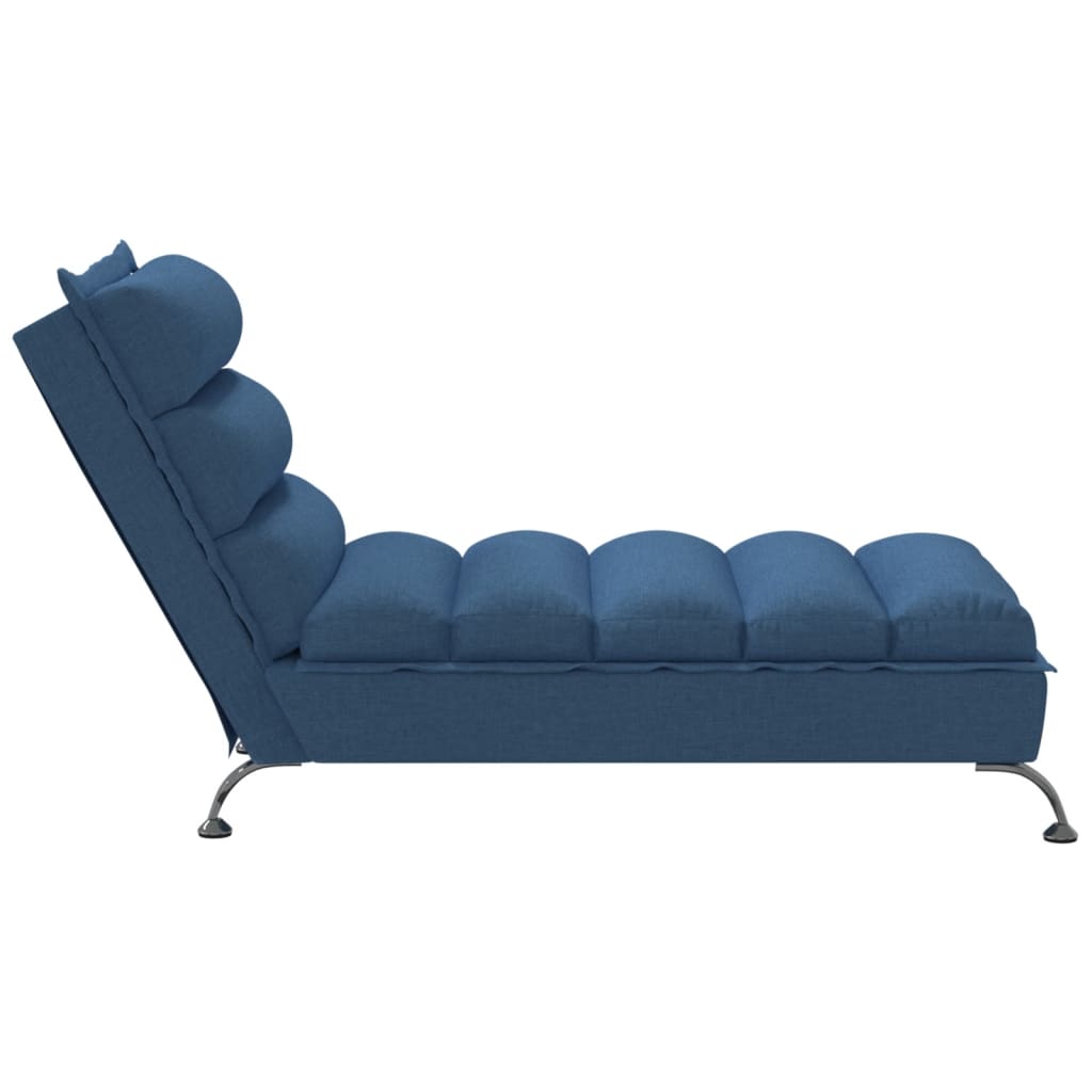 Chaise longue avec coussins bleu tissu Chaises longues vidaXL   