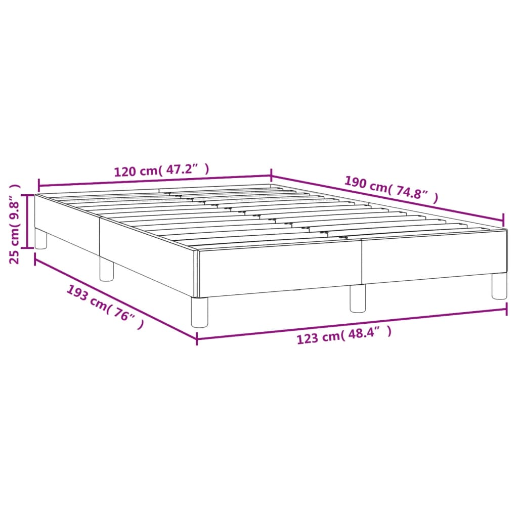 Cadre de lit gris foncé 120x190 cm velours Lits & cadres de lit vidaXL   