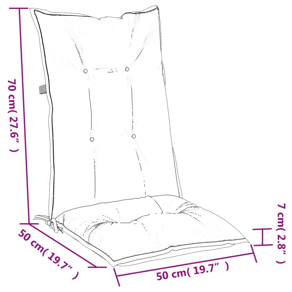 Image Coussins de chaise à dossier haut lot de 2 anthracite mélangé | Xios Store SNC vidaXL Xios Store SNC