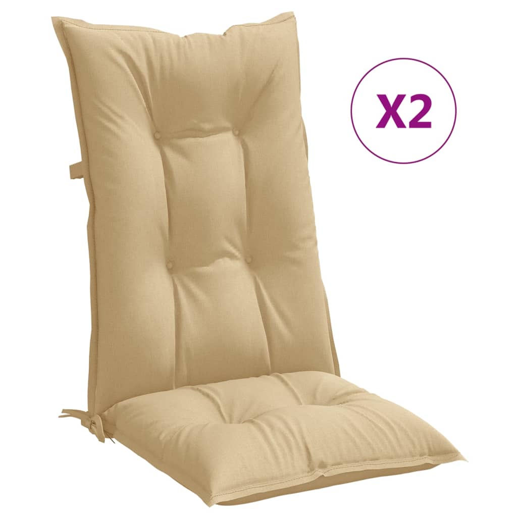 Image Coussins de chaise à dossier haut lot de 2 beige mélangé tissu | Xios Store SNC vidaXL Xios Store SNC