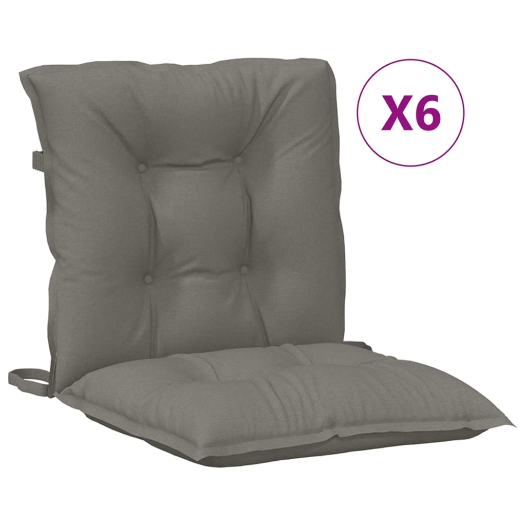 Image Coussins de chaise à dossier bas lot de 6 gris foncé mélangé | Xios Store SNC vidaXL Xios Store SNC
