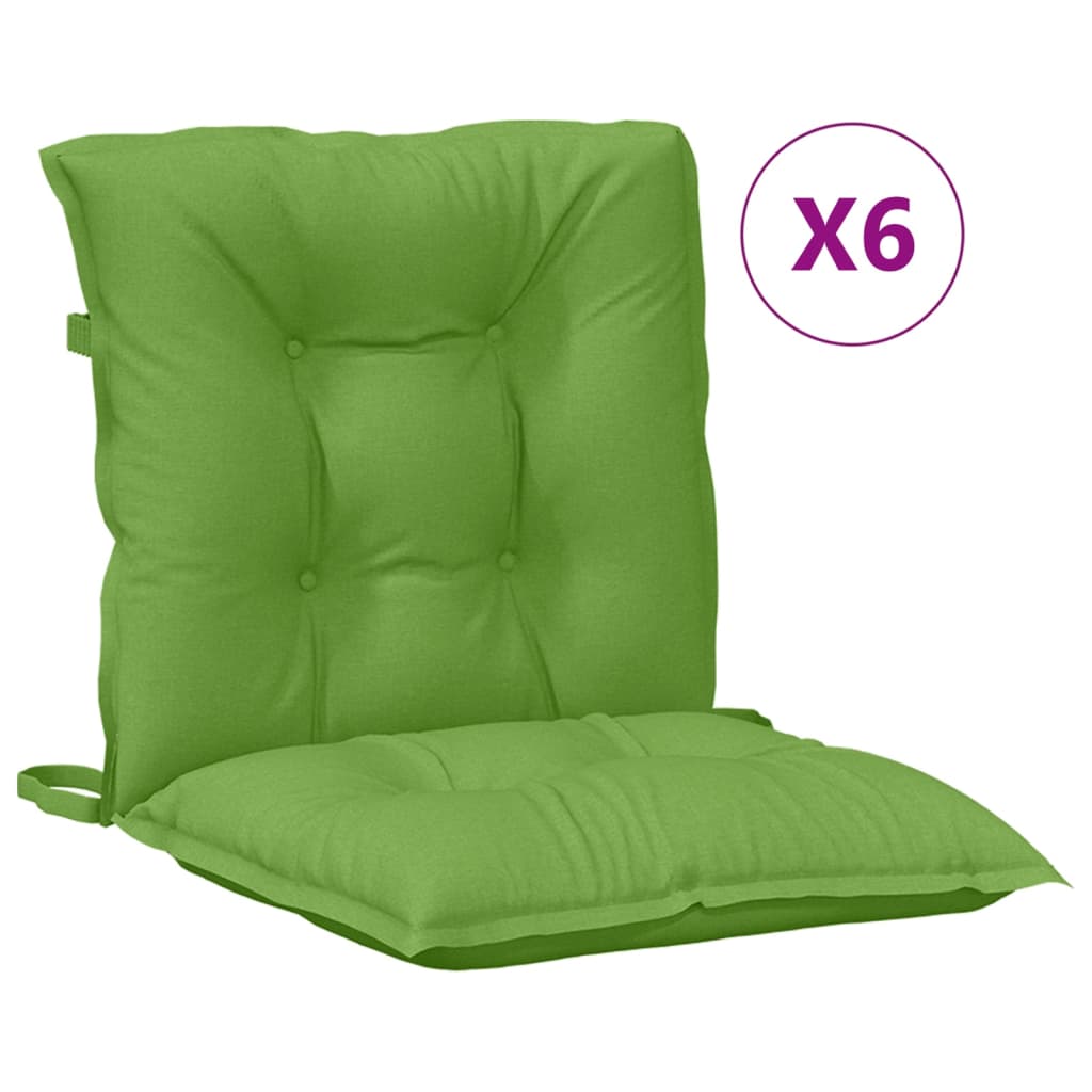 Image Coussins de chaise à dossier bas lot de 6 vert mélangé tissu | Xios Store SNC vidaXL Xios Store SNC