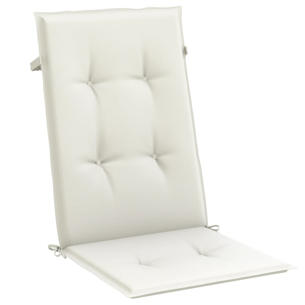 Coussins de chaise à dossier haut lot de 6 crème mélangé tissu, Xios Store SNC