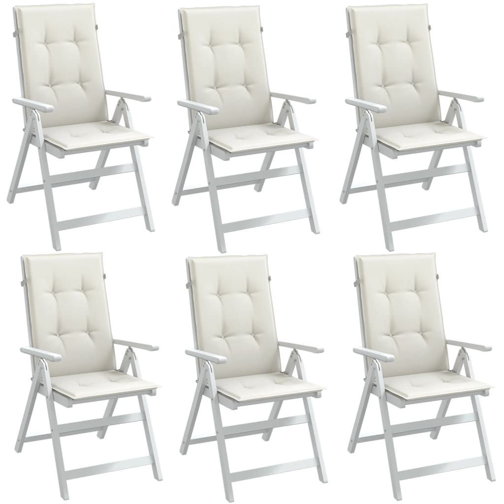 Coussins de chaise à dossier haut lot de 6 crème mélangé tissu, Xios Store SNC