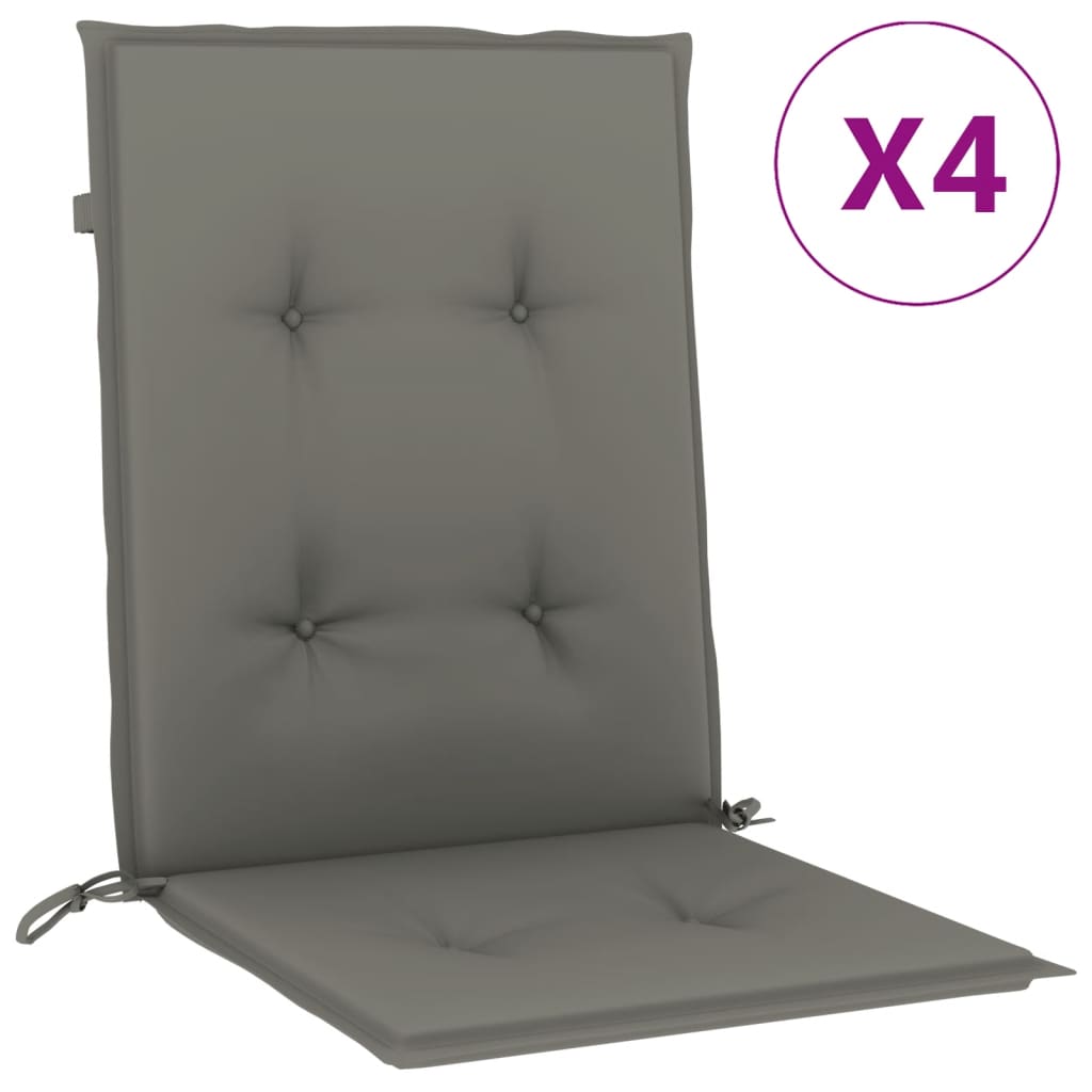 Image Coussins de chaise à dossier bas lot de 4 gris foncé mélangé | Xios Store SNC vidaXL Xios Store SNC