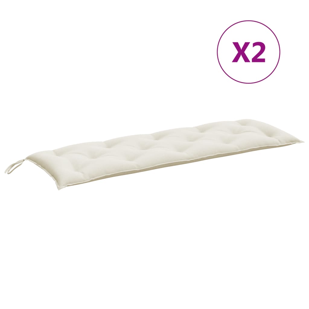 Image Coussins de banc de jardin lot de 2 crème mélangé tissu | Xios Store SNC vidaXL Xios Store SNC