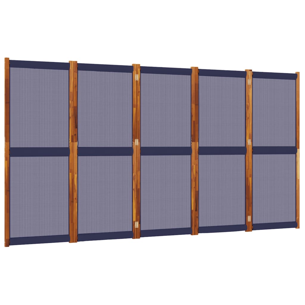 Cloison de séparation 5 panneaux bleu foncé 350x180 cm Séparateurs de pièces vidaXL   