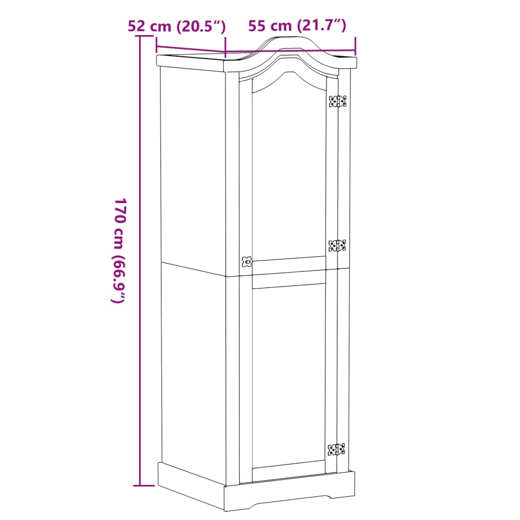 Garde-robe Corona 55x52x170 cm bois de pin massif Armoires vidaXL   