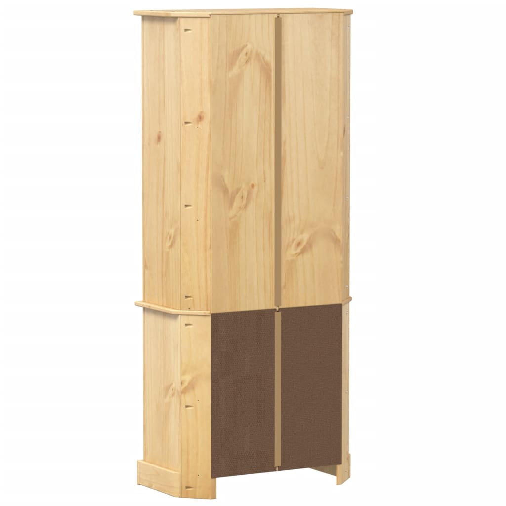 Buffet haut Corona 74x38x170 cm bois de pin massif, Xios Store SNC