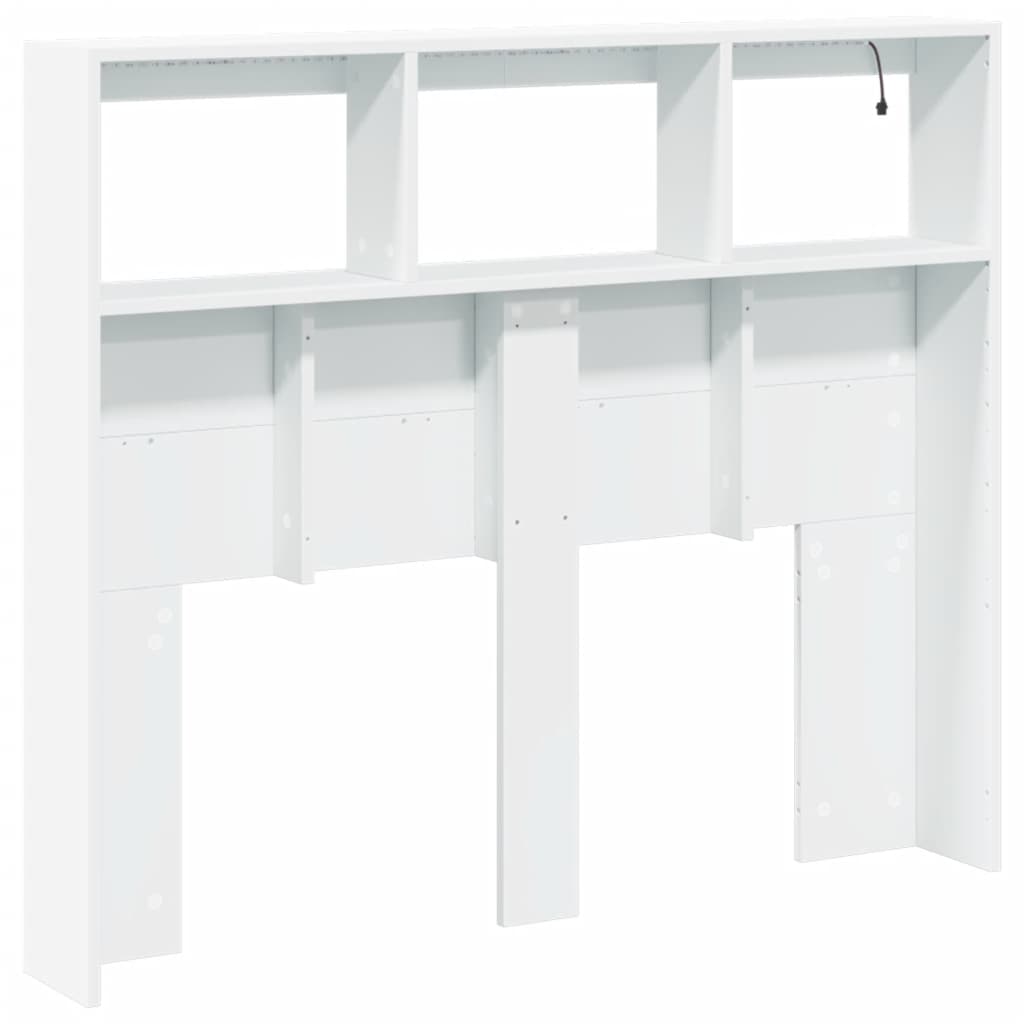 Image Armoire tête de lit avec LED blanc 120x17x102 cm | Xios Store SNC vidaXL Xios Store SNC