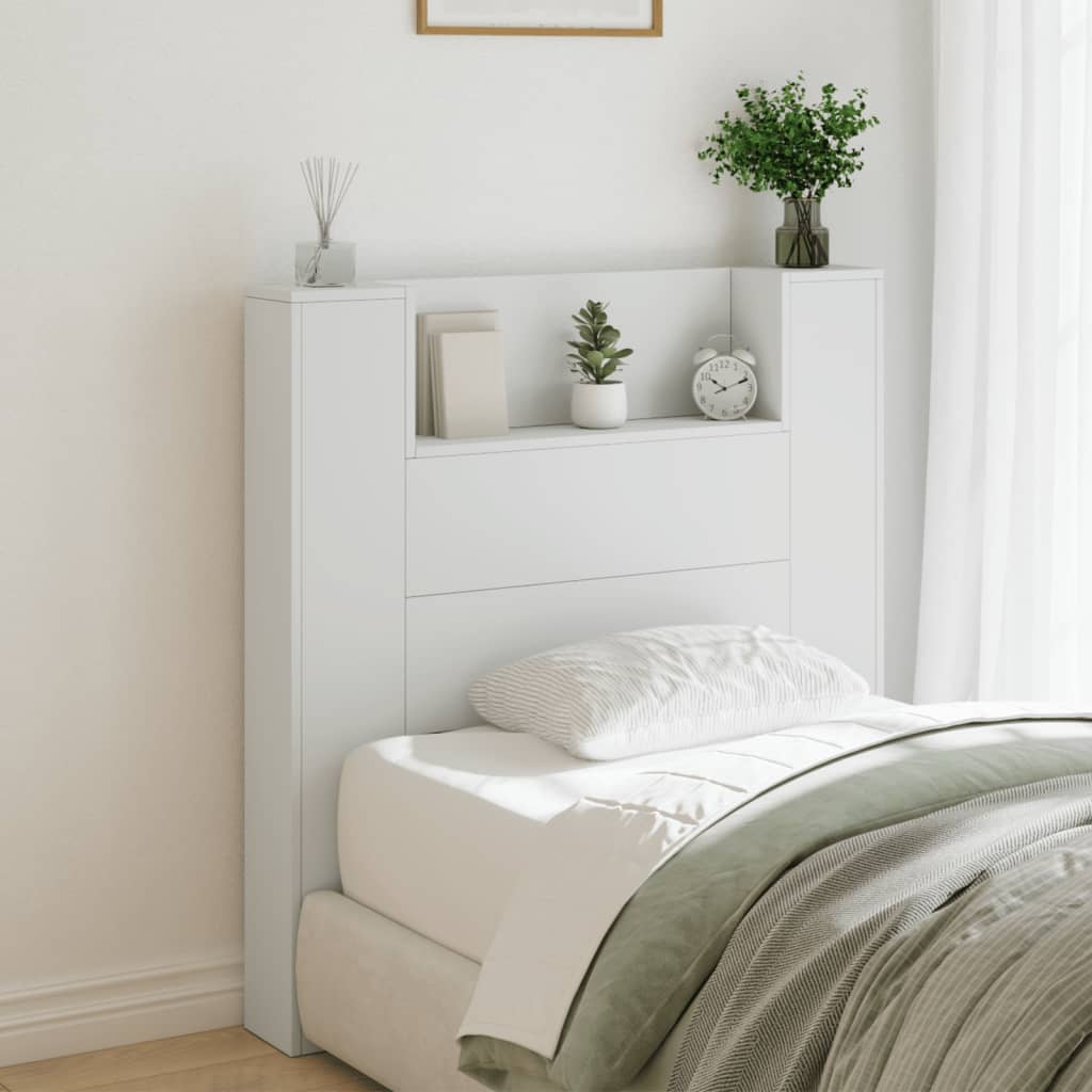 Image Armoire tête de lit avec LED blanc 100x16,5x103,5 cm | Xios Store SNC vidaXL Xios Store SNC