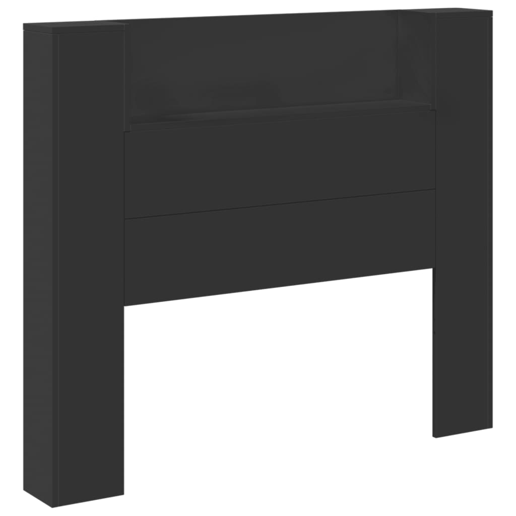 Image Armoire tête de lit avec LED noir 120x16,5x103,5 cm | Xios Store SNC vidaXL Xios Store SNC