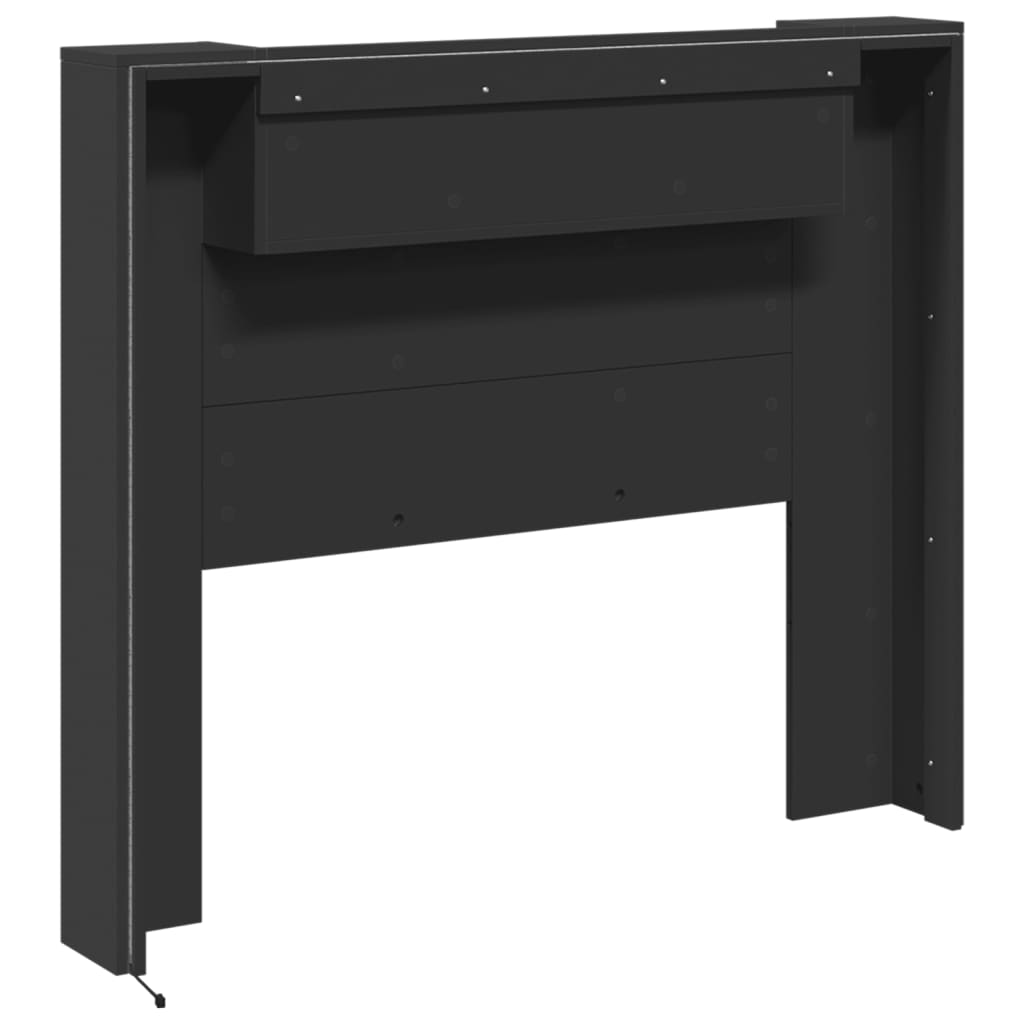 Image Armoire tête de lit avec LED noir 120x16,5x103,5 cm | Xios Store SNC vidaXL Xios Store SNC