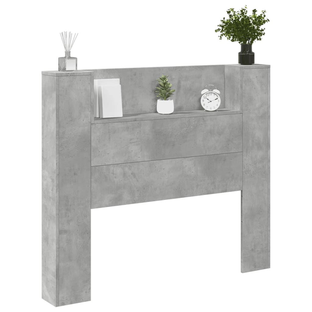 Image Armoire tête de lit avec LED gris béton 120x16,5x103,5 cm | Xios Store SNC vidaXL Xios Store SNC