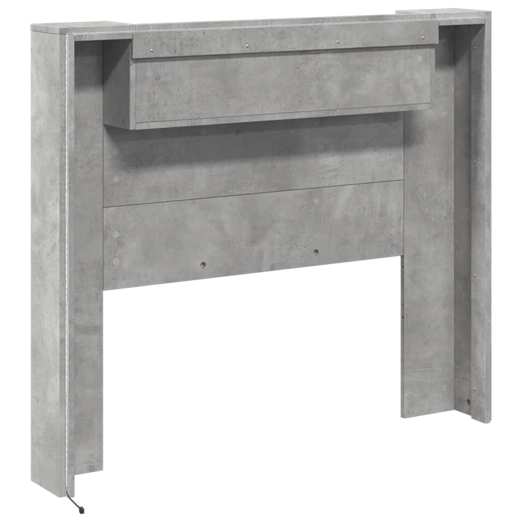 Image Armoire tête de lit avec LED gris béton 120x16,5x103,5 cm | Xios Store SNC vidaXL Xios Store SNC