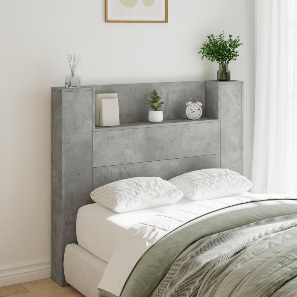 Image Armoire tête de lit avec LED gris béton 120x16,5x103,5 cm | Xios Store SNC vidaXL Xios Store SNC