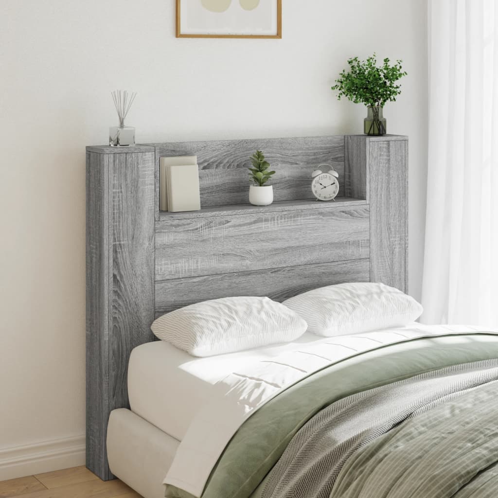 Image Armoire tête de lit avec LED sonoma gris 120x16,5x103,5 cm | Xios Store SNC vidaXL Xios Store SNC