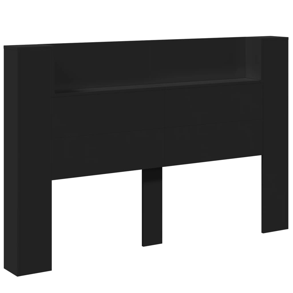 Image Armoire tête de lit avec LED noir 160x16,5x103,5 cm | Xios Store SNC vidaXL Xios Store SNC