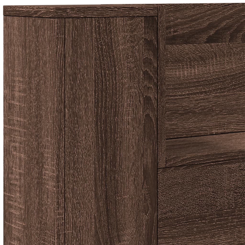 Image Armoire tête de lit avec LED chêne marron 180x16,5x103,5 cm | Xios Store SNC vidaXL Xios Store SNC