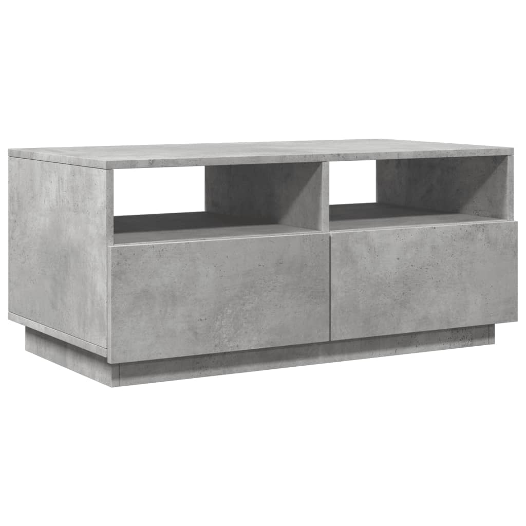 Table basse avec lumières LED gris béton 90x49x40 cm Tables basses vidaXL   