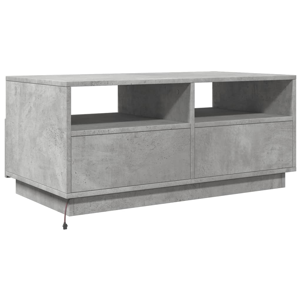 Table basse avec lumières LED gris béton 90x49x40 cm Tables basses vidaXL   