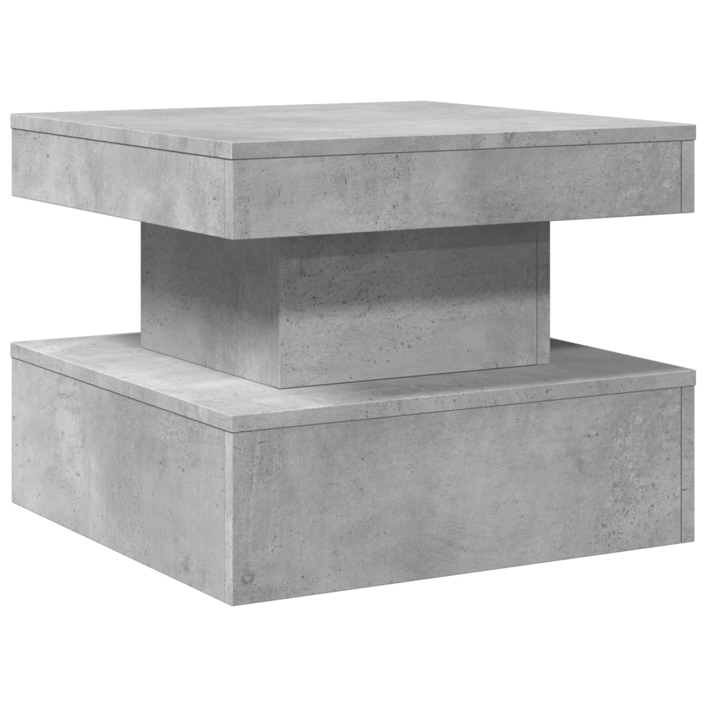 Table basse avec lumières LED gris béton 50x50x40 cm Tables basses vidaXL   