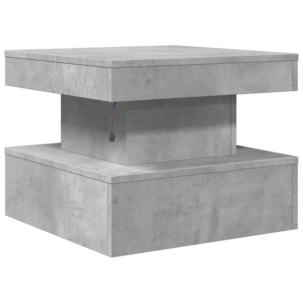 Table basse avec lumières LED gris béton 50x50x40 cm Tables basses vidaXL   